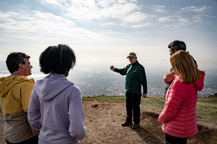 GB Tourists looking over Belfast landspace from