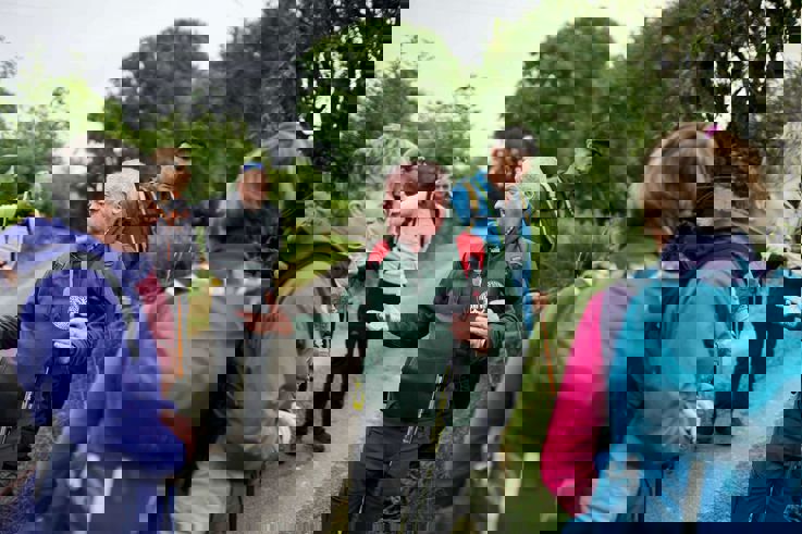 Tour Guide walking visitors through Sperrins